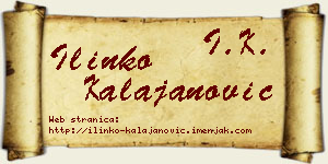 Ilinko Kalajanović vizit kartica